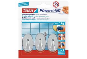 TESA Powerstrips Haken oval chrom 3er Pack