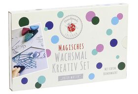 Wachsmal Kreativ-Set 'unter Wasser' 10-teilig 4 Wachsmaldreiecke | 1 Metallic Wachsmaldreieck | 5 Papierschablonen