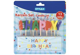 Kerzen Happy Birthday 13 tlg. 13-teilig