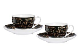 RITZENHOFF & BREKER Cappuccino 'Aromatico' 4er Satz 2x Cappuccinotassen, 2x Cappuccinountere