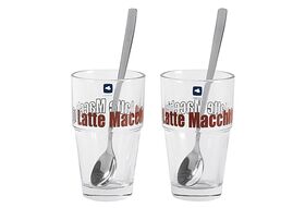 LEONARDO Latte Macchiato Glas Set, 4-teilg, 2 x Becher und 2 x Löffel