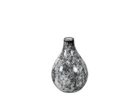 Vase Marble Ø 11 cm, H 15 cm, schwarz marmorisiert