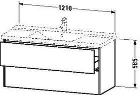 Duravit Waschtischunterbau XSQUARE 565x1210x473mm nordic weiß seidenmatt