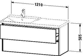 Duravit Waschtischunterbau XSQUARE Be links 565x1210x473mm betongrau matt