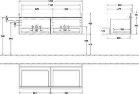 V&B Waschtischunterschrank VENTICELLO 1253x420x502mm Griff Copper White Wood