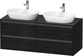 Duravit Waschtischunterbau Ketho.2 1400x568x550mm Be rechts weiß supermatt