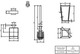 V&B WC-Bürstengarnitur ELEMENTS STRIKING 94x118x340mm, Wandmontage, eckig chrom