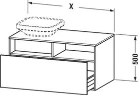 Duravit Waschtischunterbau DURASTYLE 550x1000x500mm Auss re eur. Eiche/basalt