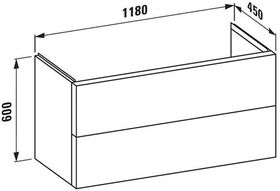 Laufen Waschtischunterbau KARTELL 600x1180x450mm, 2 Schubladen kieselgrau