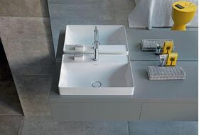 Duravit Aufsatzbecken DURASQUARE o ÜL m HLB 600x470mm 1 Hahnloch weiß WG