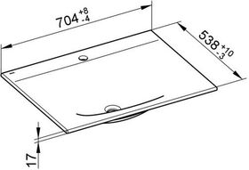 Keuco Keramik-Waschtisch EDITION 11 m 1L-Boh 704x17x538mm we