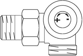 OV Thermostatventil Baureihe A 3/4Zoll AGx1/2Zoll AG Winkel-Eck rechts DN 1