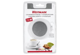 WESTMARK 3 Silikondichtringe und 1 Filterplättchen für Espressokocher Brasilia Plus 6 Tassen