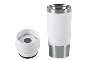 EMSA Isolierbecher Travel Mug Waves 0,36l Edelstahl weiß