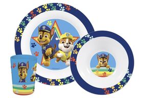 P:OS Frühstücksset 'Paw Patrol' 3-teilig je 1 x Teller, Schale Trinkglas