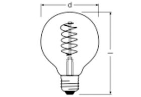 OSRAM LED Filament Globe 80 4,8W 420lm E27 2.200K gold