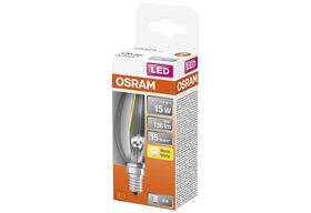 OSRAM LED Kerze E14 1,5W 136lm 2.700K klar