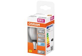 OSRAM LED Filament Tropfen E14 4W 470lm 4.000K matt