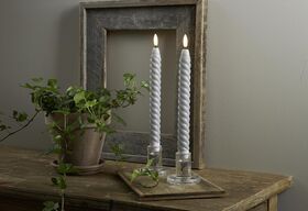 STAR TRADING LED-Echtwachs-Leuchterkerze 'Flamme Swirl Antique' 2er Set