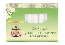 Pyramidenkerze 7cm Ø1,4cm weiß 24 Pack