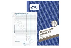 AVERY ZWECKFORM Kassenbericht 50 Blatt A5, 318