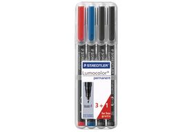 STAEDTLER Universalstift Lumocolor permanent F 3+1 Box