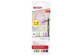 edding Fasermaler Colourpen Fine 1200 'Pastell' 5+1 6-teilig