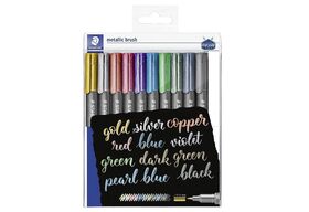 STAEDTLER Marker metallic brush 10ST 10er Etui