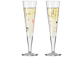 RC RITZENHOFF CRISTAL Champagnerglas 'Goldnacht' 2er Set 2 x Champagnerglas