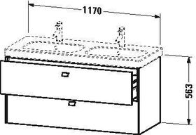 Duravit Waschtischunterbau BRIOSO Griffe chr 563x1170x469mm betongrau matt