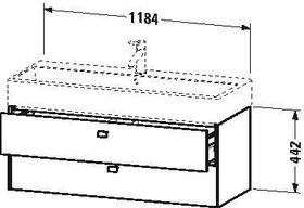 Duravit Waschtischunterbau BRIOSO Griffe chr 442x1184x459mm betongrau matt