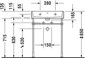 Duravit Waschtisch VERO AIR o ÜL m HLB 600x470mm 3 HL weiß WG