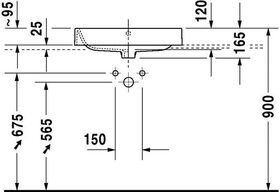 Duravit Aufsatzbecken HAPPY D.2 m ÜL o HLB 600x400mm geschli o HL we WG