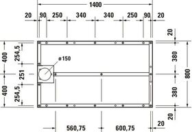 Duravit Fußgestell für Duschwanne 1400x800mm