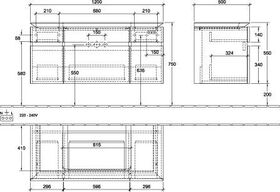 V&B Waschtischunterschrank LEGATO 1200x550x500mm Glossy White