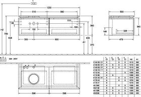 V&B Waschtischunterschrank LEGATO 1200x380x500mm Glossy White