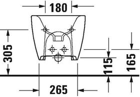 Duravit Wand-Bidet VIU 370x570mm m ÜL m HLB 1 Hahnloch weiß