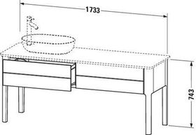 Duravit Waschtischunterbau LUV 1733x570mm 2 Au Be re we sdm ES Ah links