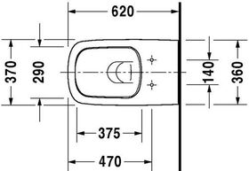 Duravit Wand-WC DURASTYLE RIMLESS tief, 370x620mm weiß WG