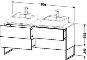 Duravit Waschtischunterbau XSQUARE 778x1600x548mm f 2 Becken weiß hochglanz