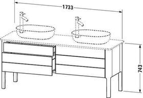 Duravit Waschtischunterbau LUV 1733x570mm 2 Au 2 Sk No we sdm ES Ah li