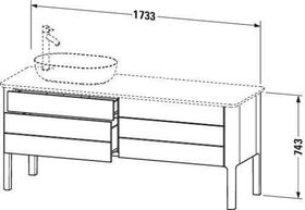 Duravit Waschtischunterbau LUV 1733x570mm Be re No we sdm ES Ah links