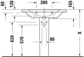 Duravit Möbelwaschtisch D-NEO m ÜL m HLB o Hahnloch 800x480mm weiß WG