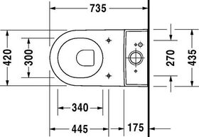 Duravit Stand-WC-Kombi STARCK 3 BIG TOIL tief, 420x740mm, Abgang Vario weiß WG