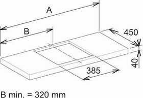 Keuco Waschtischplatte EDITION 11 auf Maß 1210-1500x40x450mm Ei tab