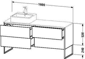 Duravit Waschtischunterbau XSQUARE 778x1600x548mm Be li fla grey seidenmatt