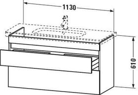 Duravit Waschtischunterbau DURASTYLE 448x1130x610mm eiche natur / weiß matt