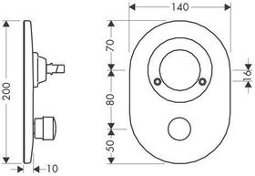 HG Umrüstset Wannenmischer Unterputz, Lochabstand 80mm steel-optik