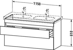 Duravit Waschtischunterbau DURASTYLE 453x1150x610mm eiche natur / weiß matt