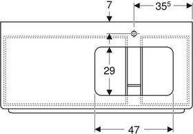 Geberit Waschtischunterschrank MYDAY 1150x200x545mm Siphonaus re La we hgl